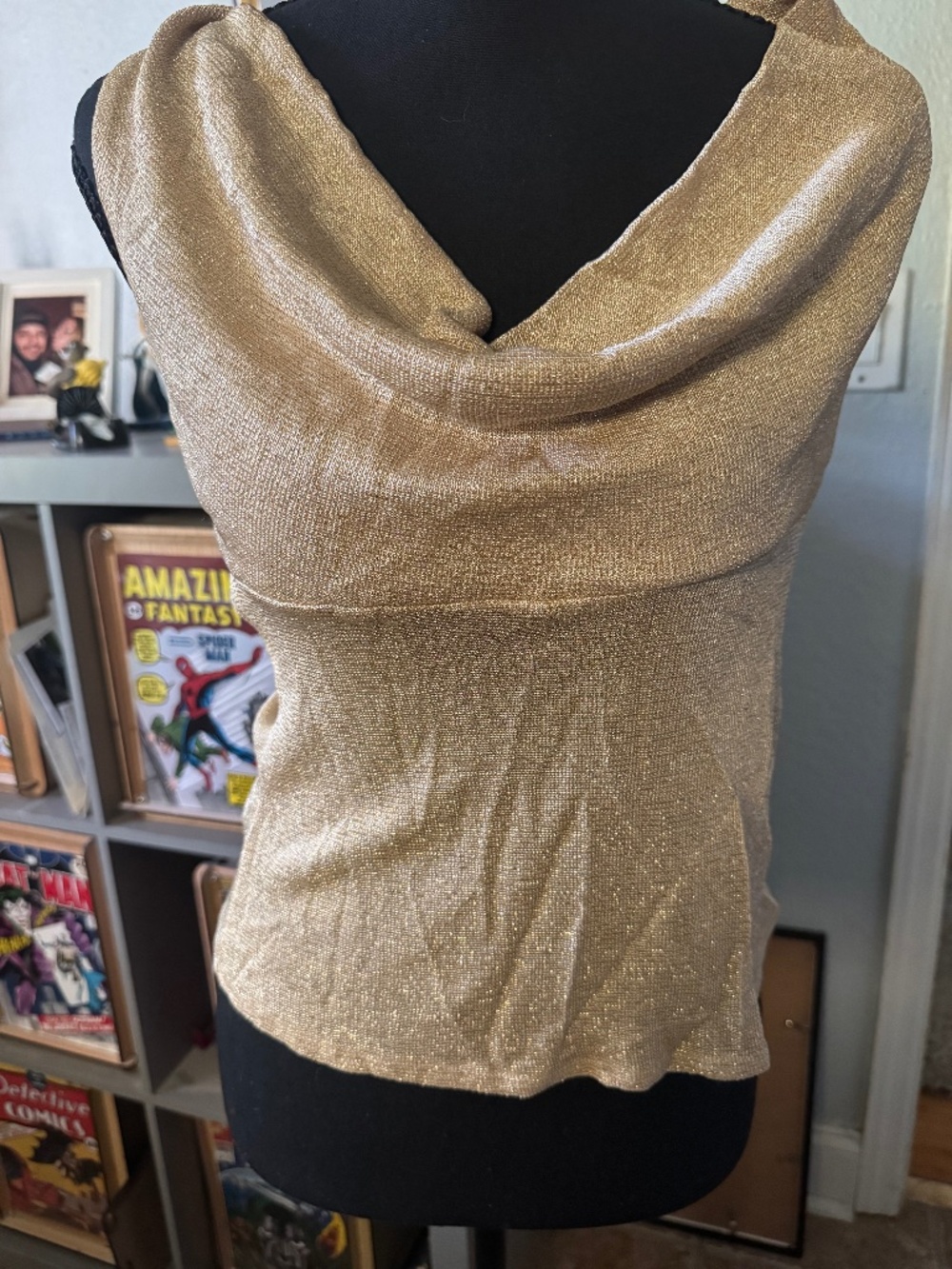 Guess Marciano Gold Halter Tank Size Medium New with Tags
